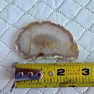 personalized agate slice place card